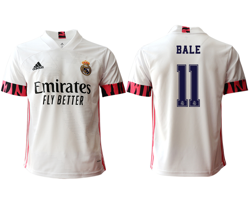 Men 2020-2021 club Real Madrid home aaa version #11 white Soccer Jerseys->real madrid jersey->Soccer Club Jersey